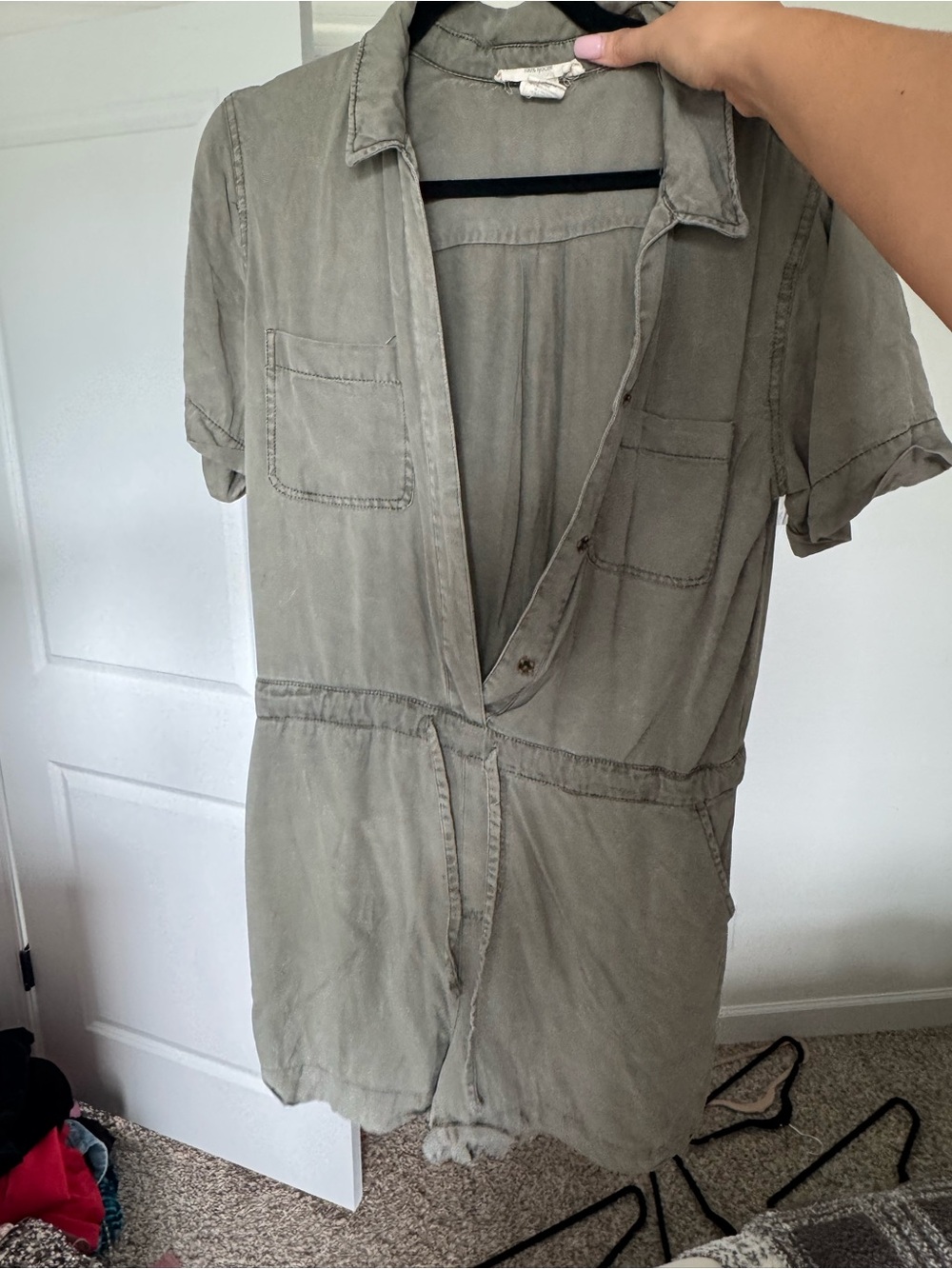 C&C California Olive Green Utility Romper